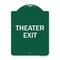 Signmission Designer Series Sign-Theater Exit, Green & White Aluminum Sign, 18" H, 24" L, GW-1824-22822 A-DES-GW-1824-22822 - alternate 1